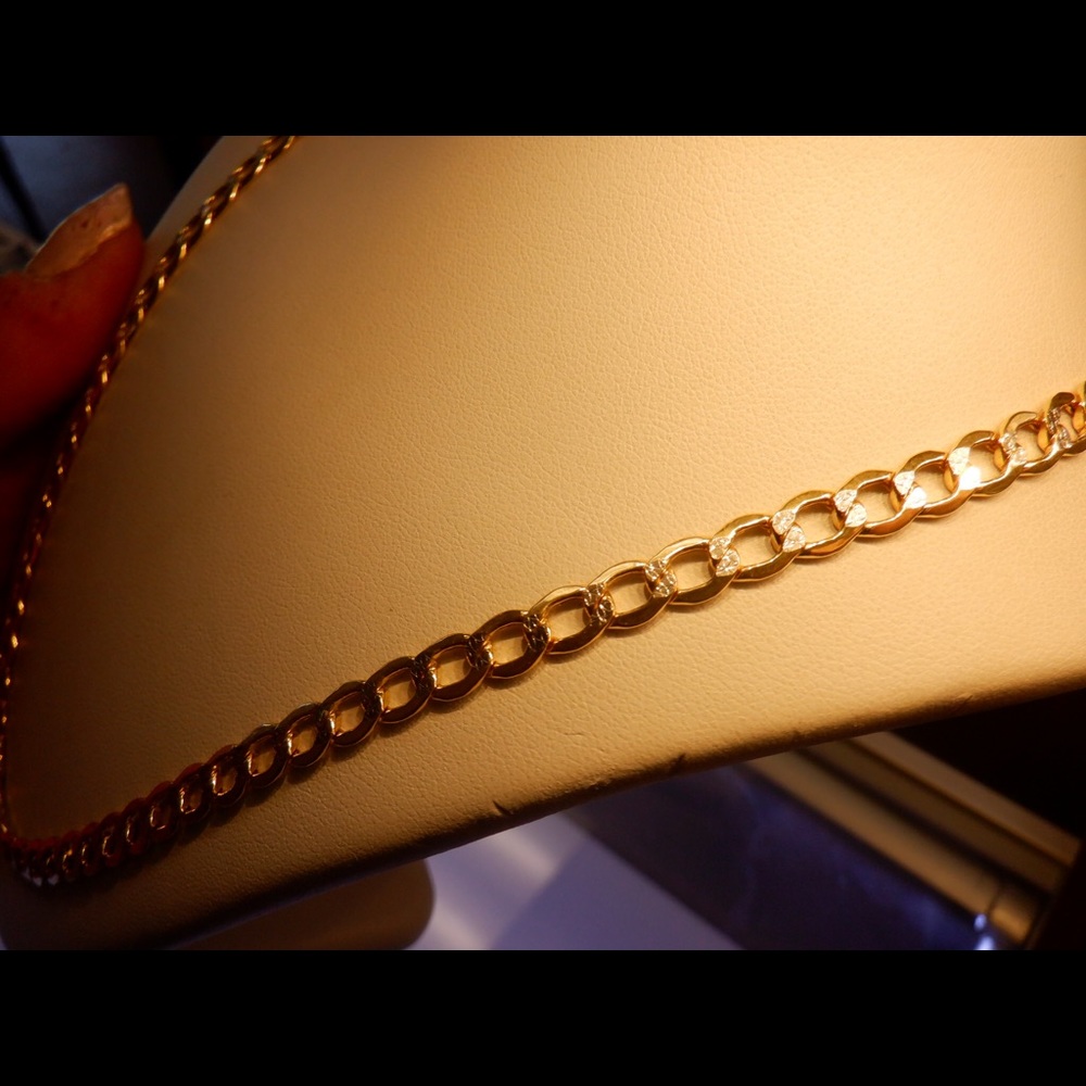 NEW 14k  yellow gold diamond cut link chain - Picture 5 of 7